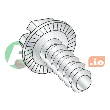 Newport Fasteners Thread Cutting Screw, #8 x 1/4 in, Zinc Plated Steel Hex Head Slotted Drive, 10000 PK 515292